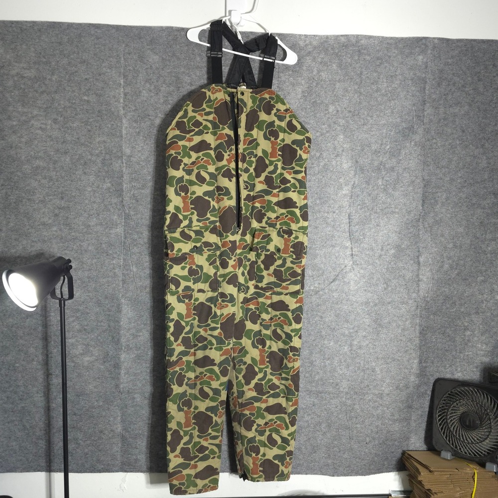 Walls Blizzard-Pruf Hunting Bibs Mens XL Green Duck Hunter Camo Insulated USA